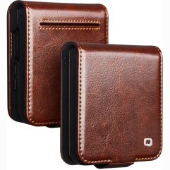 Кожаный чехол QIALINO Classic Case (FF) для Samsung Galaxy Flip 8 - Brown