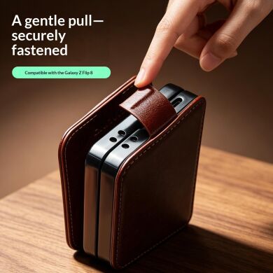 Кожаный чехол QIALINO Classic Case (FF) для Samsung Galaxy Flip 8 - Brown