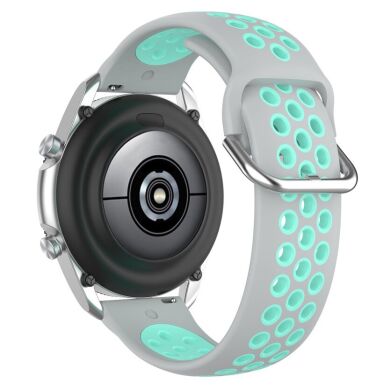 Ремешок Deexe Dual Color для Samsung Galaxy Watch 3 (41mm) - Grey / Cyan