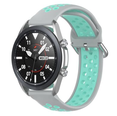 Ремешок Deexe Dual Color для Samsung Galaxy Watch 3 (41mm) - Grey / Cyan