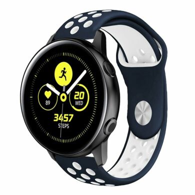 Ремінець Deexe Dual Color для Samsung Galaxy Watch Active - Blue / White