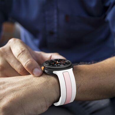 Ремешок Deexe Sport Strap для Samsung Galaxy Watch 8 (40/44mm) / 8 Classic - White / Pink