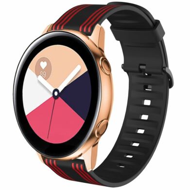 Ремешок Deexe Twill Color Strap для часов с шириной крепления 22мм - Black / Red