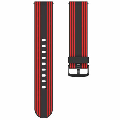 Ремінець Deexe Twill Color Strap для годинників з шириною кріплення 22мм - Black / Red