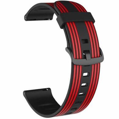 Ремешок Deexe Twill Color Strap для часов с шириной крепления 22мм - Black / Red