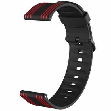 Ремешок Deexe Twill Color Strap для часов с шириной крепления 22мм - Black / Red