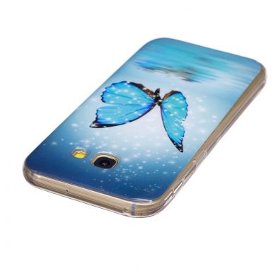 Силиконовый (TPU) чехол Deexe LumiCase для Samsung Galaxy A3 2017 (A320) - Blue Butterfly