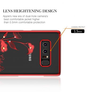 Пластиковый чехол KINGXBAR Diamond Flower для Samsung Galaxy Note 8 (N950) - Red Flower