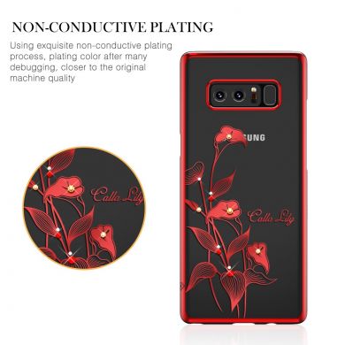 Пластиковый чехол KINGXBAR Diamond Flower для Samsung Galaxy Note 8 (N950) - Red Flower