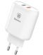 Сетевое зарядное устройство BASEUS Bojure Series (2USB, 1xQuickCharge QC3.0 23W) - White. Фото 1 из 18