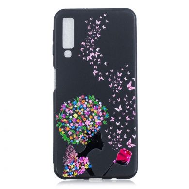 Силиконовый (TPU) чехол Deexe Life Style для Samsung Galaxy A7 2018 (A750) - Flowered Girl and Butterfly