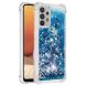 Силіконовий (TPU) чохол Deexe Liquid Glitter для Samsung Galaxy A32 (А325) - Blue Hearts