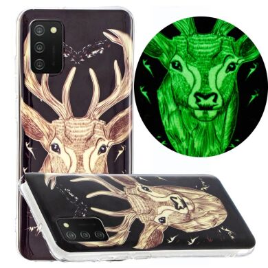 Силиконовый (TPU) чехол Deexe LumiCase для Samsung Galaxy A02s (A025) - Deer