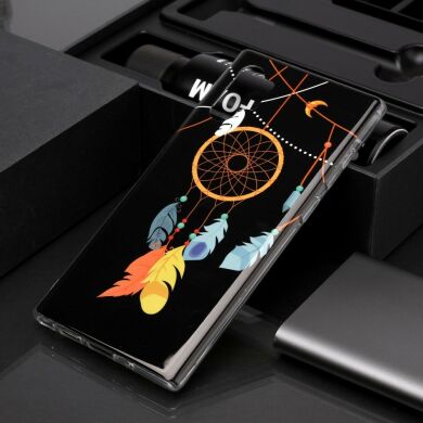 Силиконовый (TPU) чехол Deexe LumiCase для Samsung Galaxy Note 10+ (N975) - Feather Dream Catcher