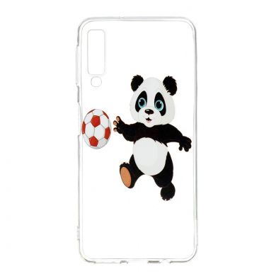Силиконовый (TPU) чехол Deexe Pretty Glossy для Samsung Galaxy A7 2018 (A750) - Panda Playing Football
