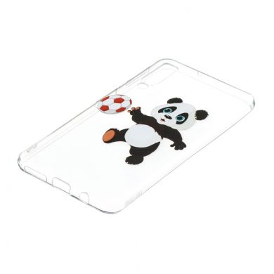 Силиконовый (TPU) чехол Deexe Pretty Glossy для Samsung Galaxy A7 2018 (A750) - Panda Playing Football