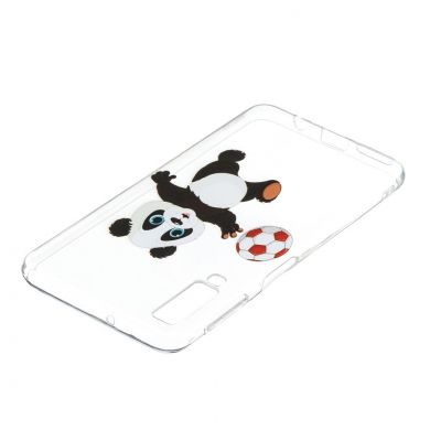 Силиконовый (TPU) чехол Deexe Pretty Glossy для Samsung Galaxy A7 2018 (A750) - Panda Playing Football