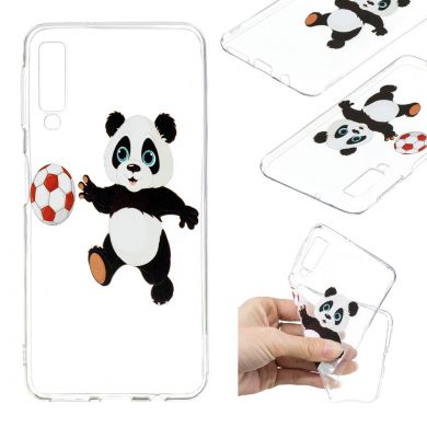 Силиконовый (TPU) чехол Deexe Pretty Glossy для Samsung Galaxy A7 2018 (A750) - Panda Playing Football