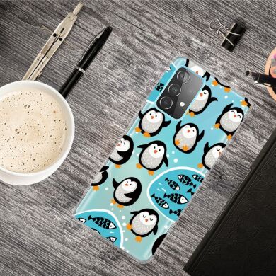 Силиконовый (TPU) чехол Deexe Pretty Glossy для Samsung Galaxy A73 (A736) - Penguins