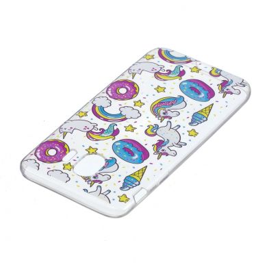 Силиконовый (TPU) чехол Deexe Pretty Glossy для Samsung Galaxy J4 2018 (J400) - Unicorn Pattern