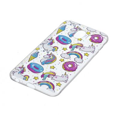 Силиконовый (TPU) чехол Deexe Pretty Glossy для Samsung Galaxy J4 2018 (J400) - Unicorn Pattern