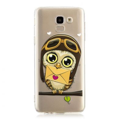 Силиконовый (TPU) чехол Deexe Pretty Glossy для Samsung Galaxy J6 2018 (J600) - Owl