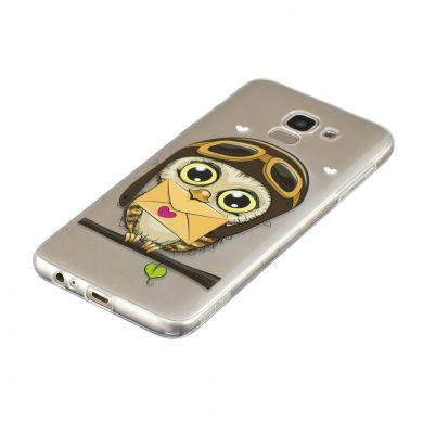 Силиконовый (TPU) чехол Deexe Pretty Glossy для Samsung Galaxy J6 2018 (J600) - Owl