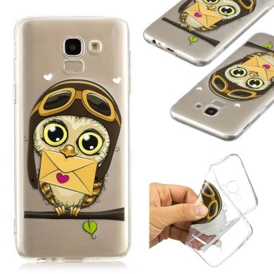 Силиконовый (TPU) чехол Deexe Pretty Glossy для Samsung Galaxy J6 2018 (J600) - Owl