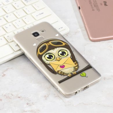Силиконовый (TPU) чехол Deexe Pretty Glossy для Samsung Galaxy J6 2018 (J600) - Owl