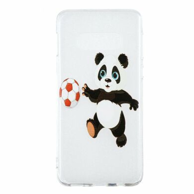 Силіконовий (TPU) чохол Deexe Pretty Glossy для Samsung Galaxy S10e (G970), Panda Plays Football