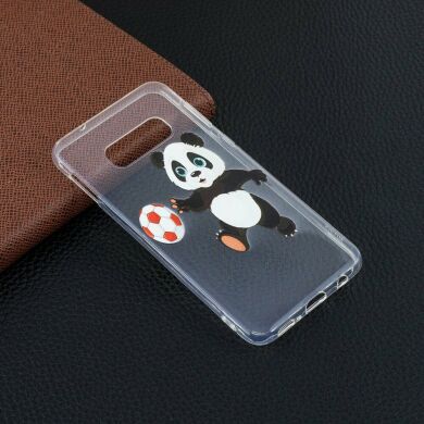 Силіконовий (TPU) чохол Deexe Pretty Glossy для Samsung Galaxy S10e (G970), Panda Plays Football
