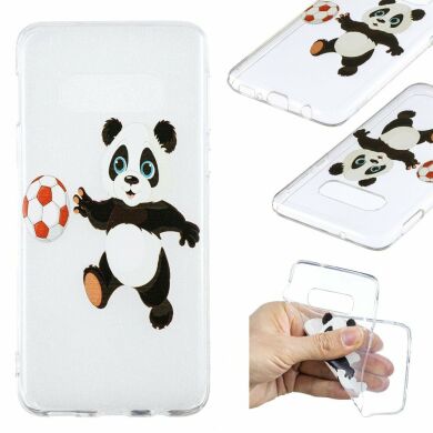 Силіконовий (TPU) чохол Deexe Pretty Glossy для Samsung Galaxy S10e (G970), Panda Plays Football
