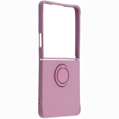 Силиконовый (TPU) чехол с кольцом Deexe Color Shell (FF) для Samsung Galaxy Flip 8 - Purple