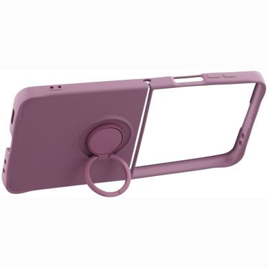 Силиконовый (TPU) чехол с кольцом Deexe Color Shell (FF) для Samsung Galaxy Flip 8 - Purple