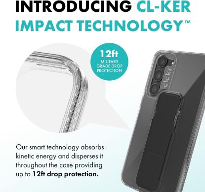Защитный чехол CLCKR Stand & Grip Case для Samsung Galaxy S23 Plus (S916) 52965 - Clear / Black