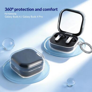 Защитный чехол Deexe Crystal Case для Samsung Galaxy Buds 4 / Buds 4 Pro - Transparent