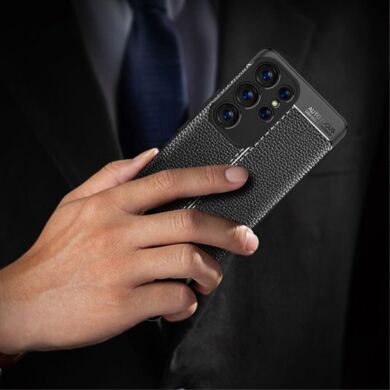 Захисний чохол Deexe Leather Cover для Samsung Galaxy S23 Ultra - Blue