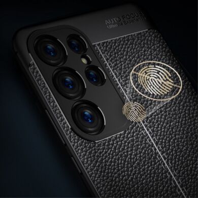 Защитный чехол Deexe Leather Cover для Samsung Galaxy S23 Ultra - Black
