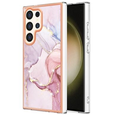 Защитный чехол Deexe Marble Style для Samsung Galaxy S24 Ultra - Rose Gold