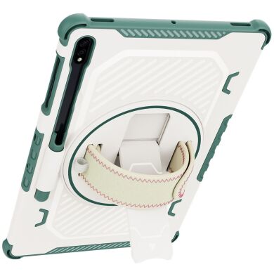 Защитный чехол Reframe Kickstand Strap для Samsung Galaxy Tab S7 FE / S7 Plus / S8 Plus / S9 Plus (T730/736/800/806/970/975/810/816) - Green
