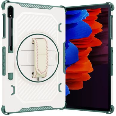 Защитный чехол Reframe Kickstand Strap для Samsung Galaxy Tab S7 FE / S7 Plus / S8 Plus / S9 Plus (T730/736/800/806/970/975/810/816) - Green