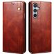 Защитный чехол UniCase Leather Wallet для Samsung Galaxy S24 FE (S721) - Brown. Фото 1 из 6