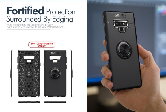 Защитный чехол UniCase Magnetic Ring для Samsung Galaxy Note 9 (N960) - Black / Red