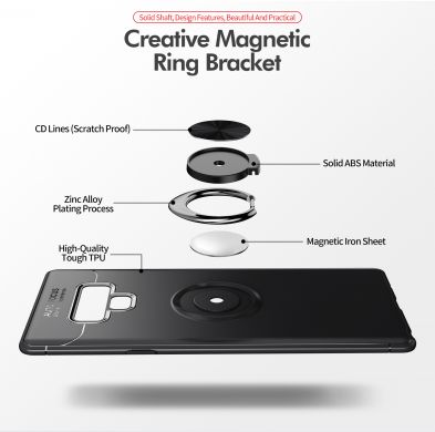 Защитный чехол UniCase Magnetic Ring для Samsung Galaxy Note 9 (N960) - Black / Blue