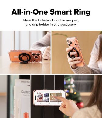 Магнітне кільце-тримач Ringke Dual Magnetic Smart Ring (8800328816848) - Black