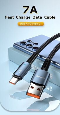 Кабель ESSAGER Sunset USB to Type-C (7A, 100W, 2m) EXC7A-CGA01-P - Black