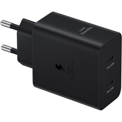 Сетевое зарядное устройство Samsung 50W Power Adapter + кабель Type-C to Type-C (EP-T5020XBEGEU) - Black