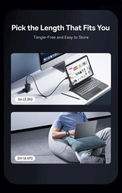 Кабель Baseus PicoGo Type-С to Type-C (240W, 1m) E0423300 - Black