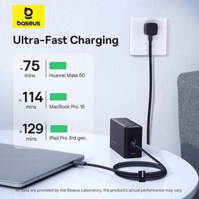 Кабель Baseus Flash 2 Type-C to Type-C 240W (3.1А, 1.8m) P10311803112 - Black