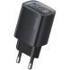 Сетевое зарядное устройство USAMS US-CC229 GaN 30W (USB + Type-C) - Black. Фото 1 из 16